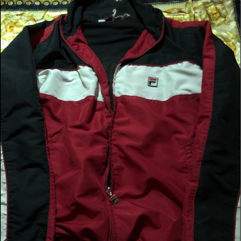 Vintage fila zip up crewneck